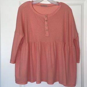Light Coral Baby Doll Top